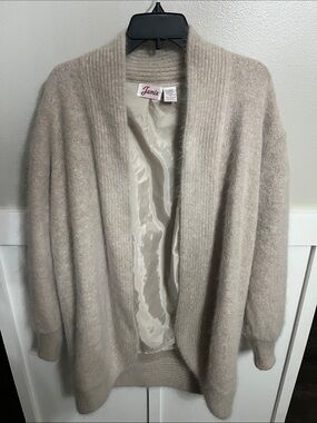 Jaime Vintage longline open front angora cardigan sweater. Sz Sm oversized